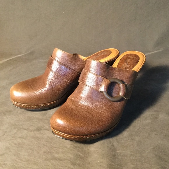 Bolo by Born brown leather ring heels sz 7 clogs - Picture 4 of 5